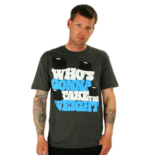 101 Apparel - Who's Gonna Take The Weight Men's Shirt, Charcoal - The Giant Peach