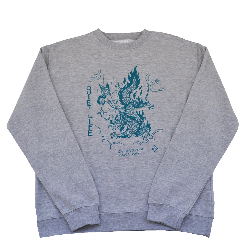 The Quiet Life x Eric Kenney - Bring Me Down Men's Crewneck, Heather Grey - The Giant Peach