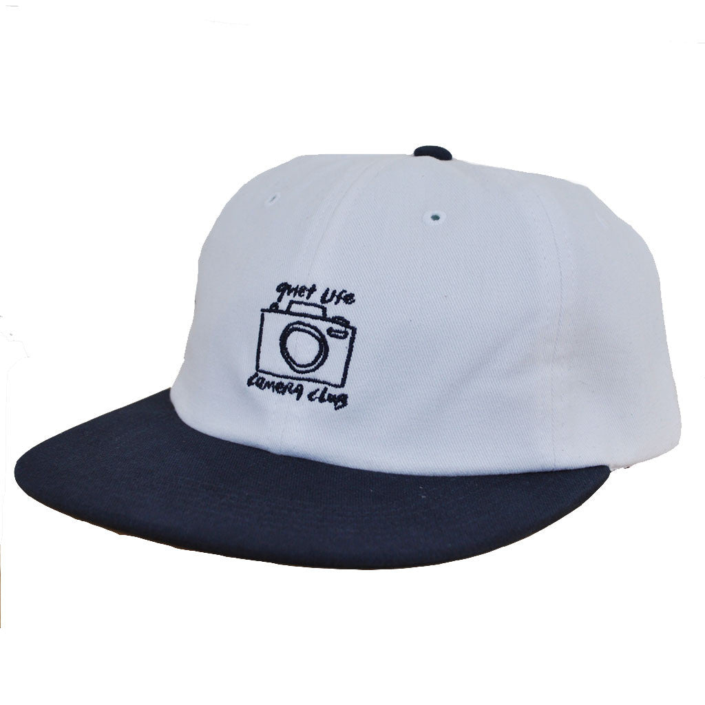 The Quiet Life - Camera Club Men's Polo Hat, White/Navy - The Giant Peach