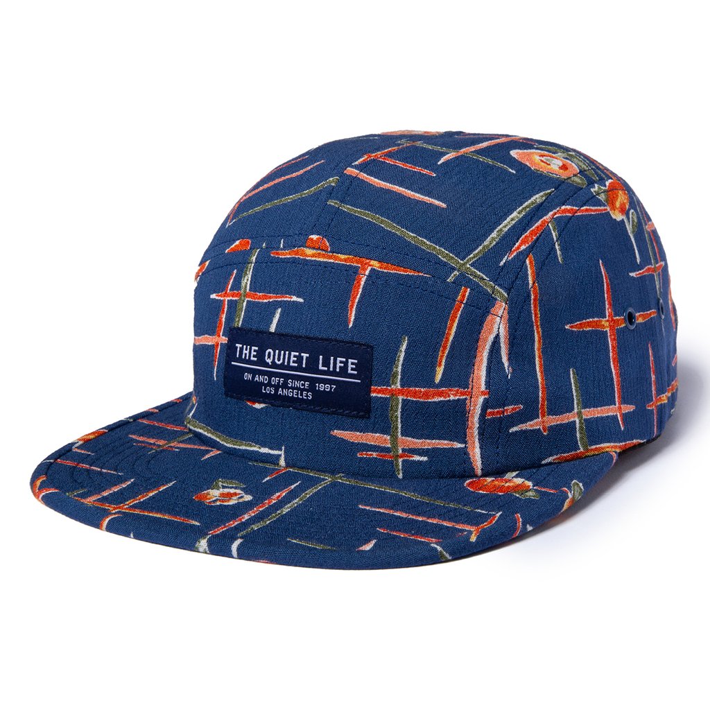 The Quiet Life - Deco 5 Panel Camper Hat, Blue/Orange