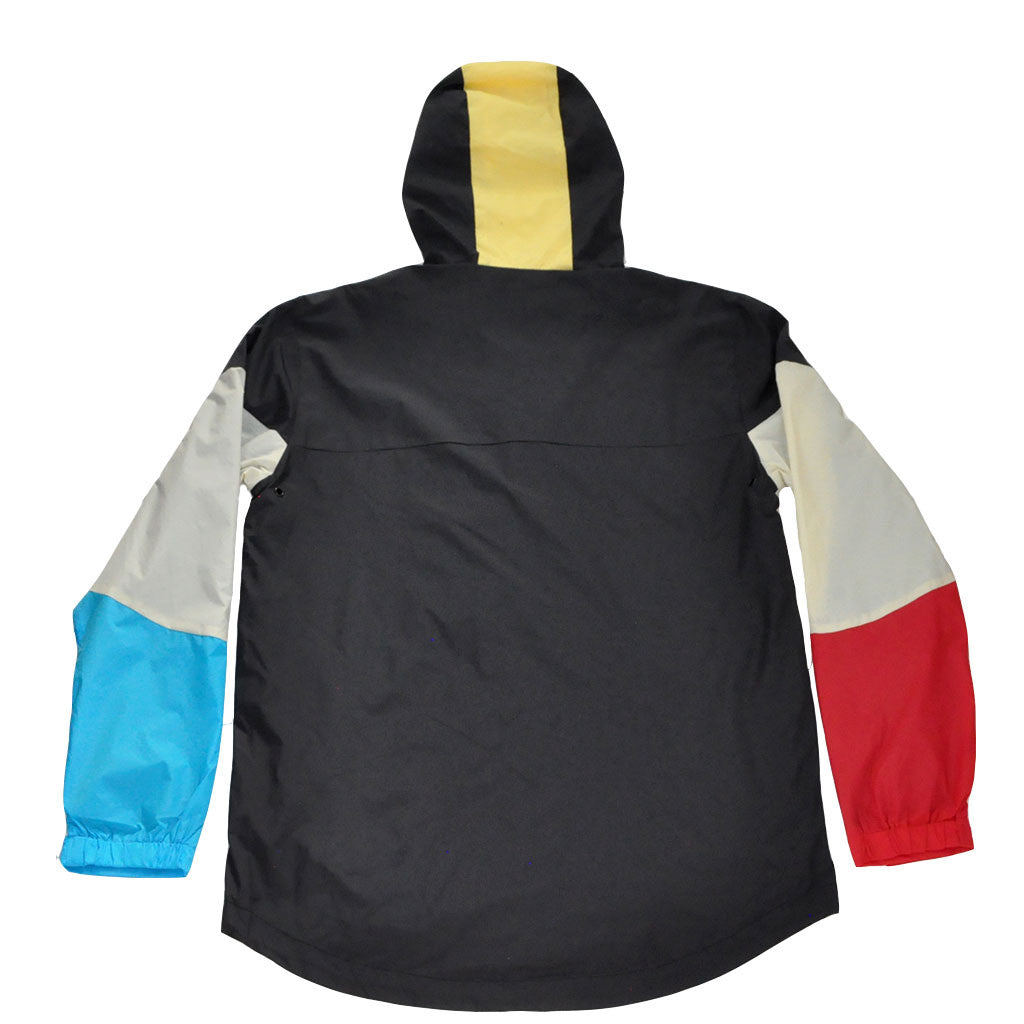 The Quiet Life - Pacific Men's Windbreaker, Black/Red/Blue - The Giant Peach