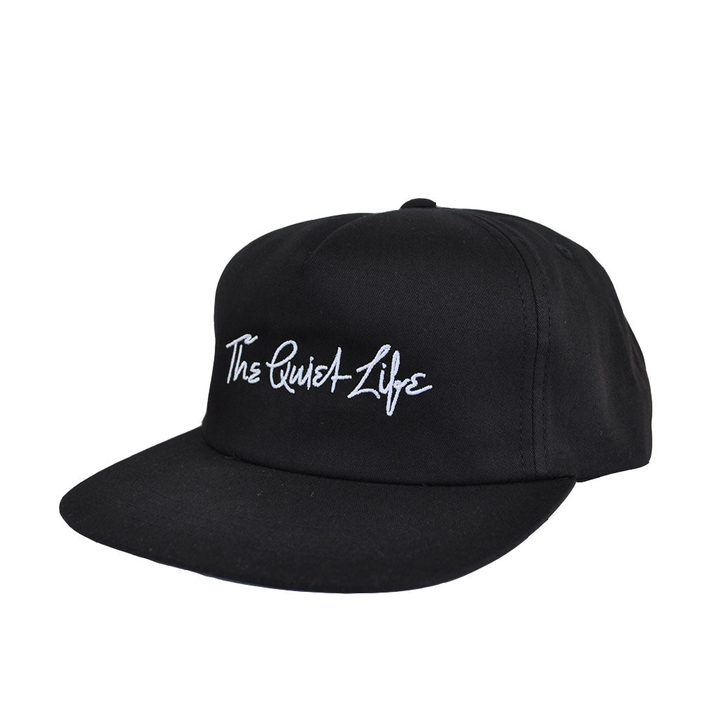The Quiet Life - Yawn Script Men's Lowrise Unstructured Snapback, Black - The Giant Peach