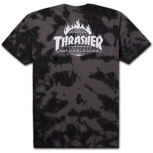 HUF x Thrasher TDS Crystal Wash Men's Tee, Black - The Giant Peach