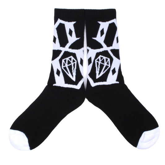 Rebel8 - Tilted 8 Socks, Black and White - The Giant Peach