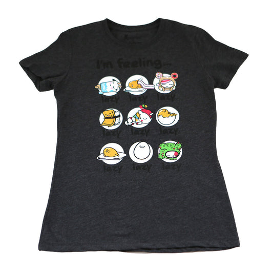 tokidoki x gudetama - I'm Feeling Lazy Women's Tee, Charcoal