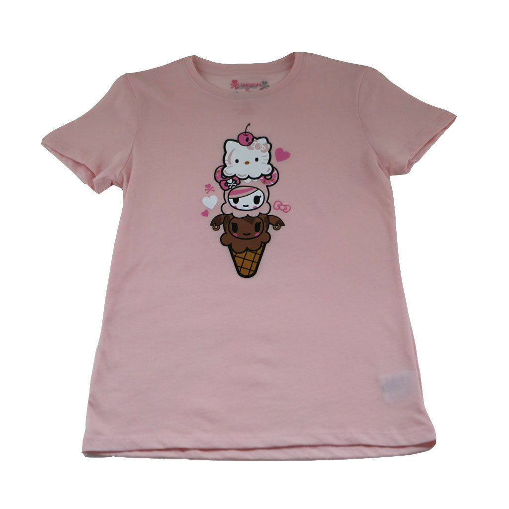 tokidoki  x Hello Kitty Triple Kitty Women's Tee, Pink