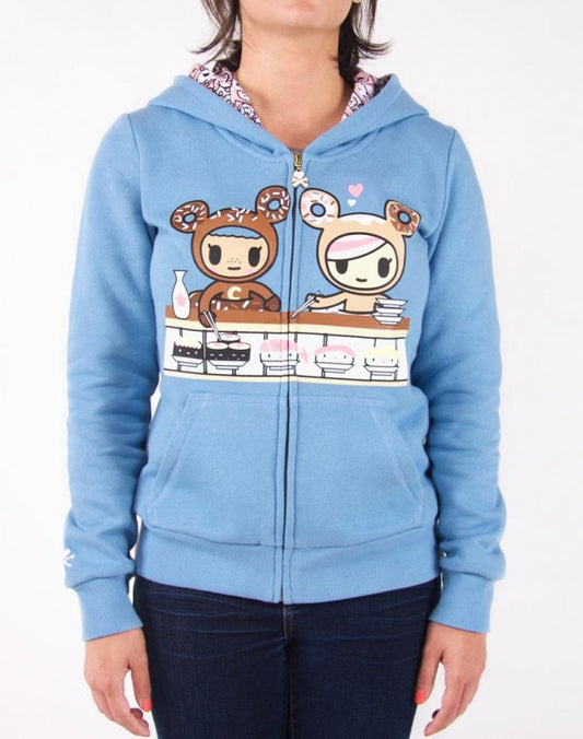 tokidoki - Sushi Donuts Women's Hoodie, Blue Heather Grey - The Giant Peach