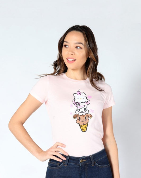 tokidoki  x Hello Kitty Triple Kitty Women's Tee, Pink