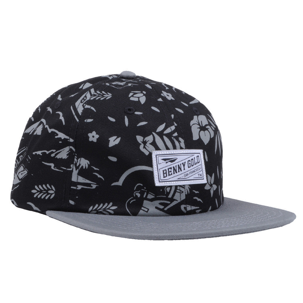Benny Gold - Tropics Pattern Polo 6-Panel Hat, Black - The Giant Peach