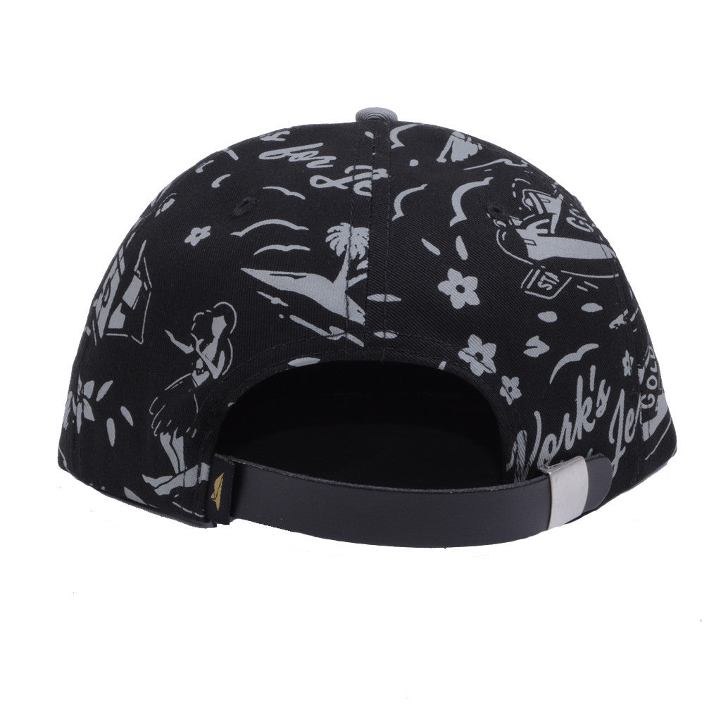 Benny Gold - Tropics Pattern Polo 6-Panel Hat, Black - The Giant Peach