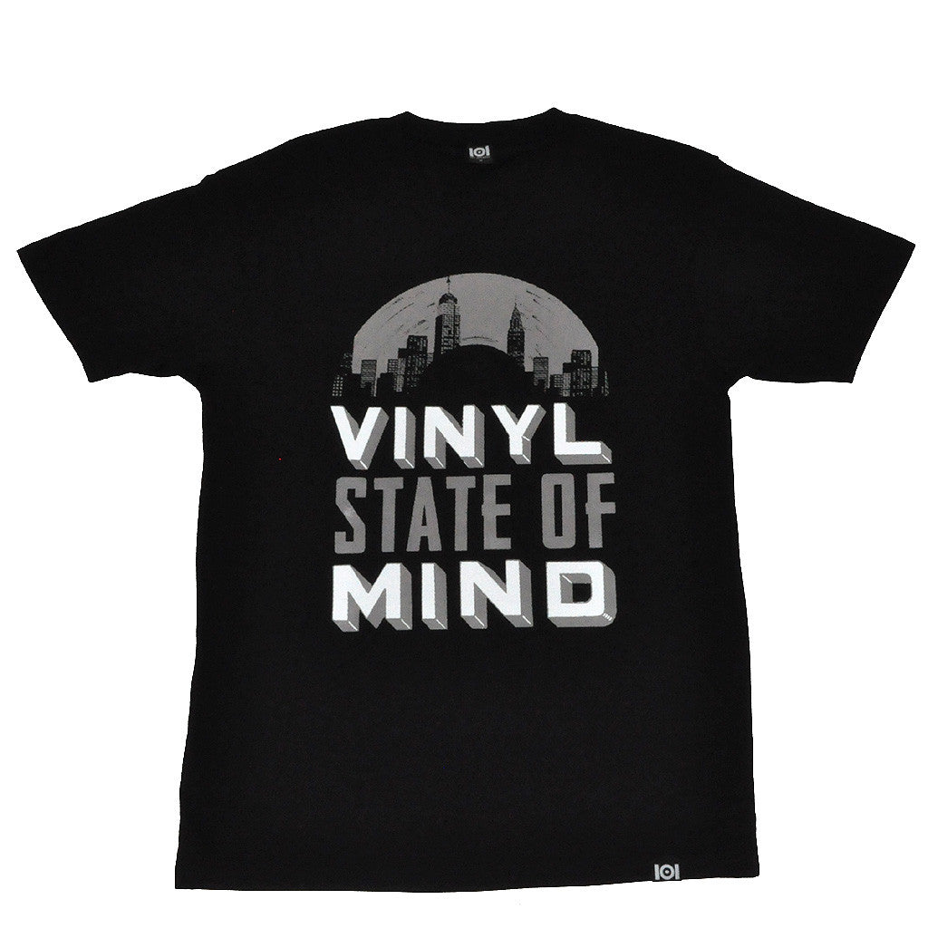 101 Apparel - Vinyl State of Mind Men's Shirt, Black - The Giant Peach