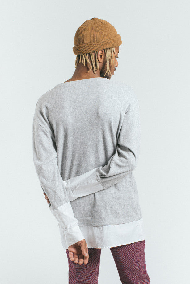 Akomplice VSOP -  Jackie L/S Men's Tee, Grey/White