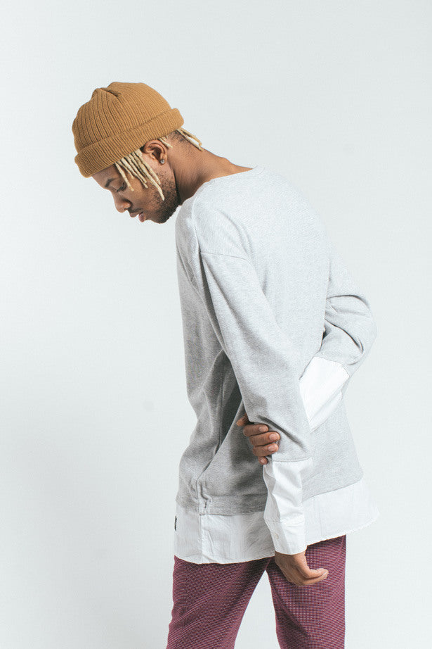 Akomplice VSOP -  Jackie L/S Men's Tee, Grey/White