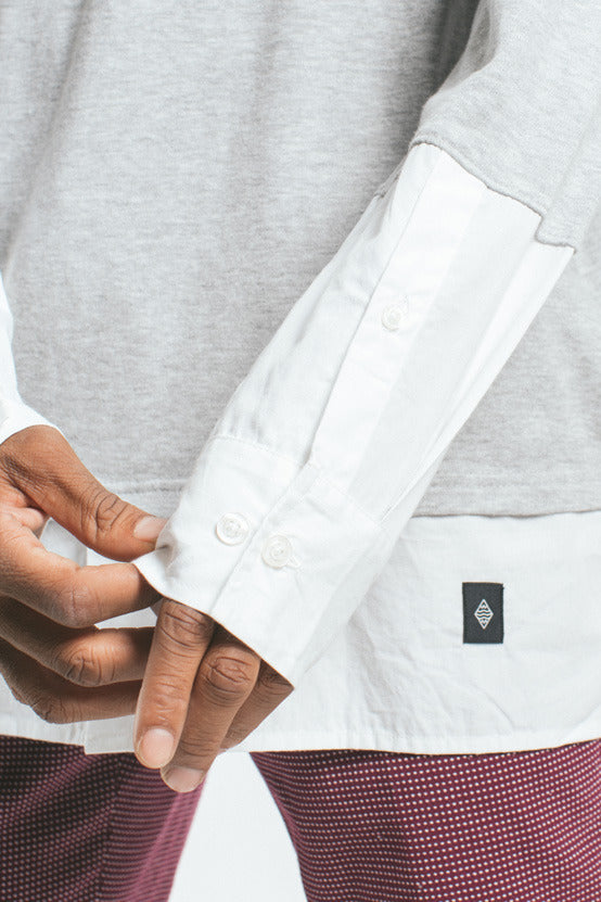 Akomplice VSOP -  Jackie L/S Men's Tee, Grey/White