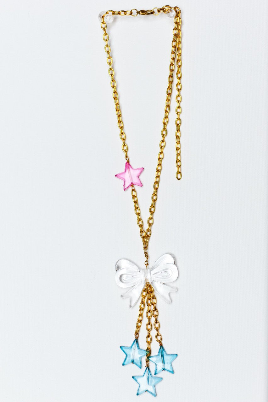 TRiXY STARR - Kylie Necklace, Gold/Blue/Clear/Pink - The Giant Peach