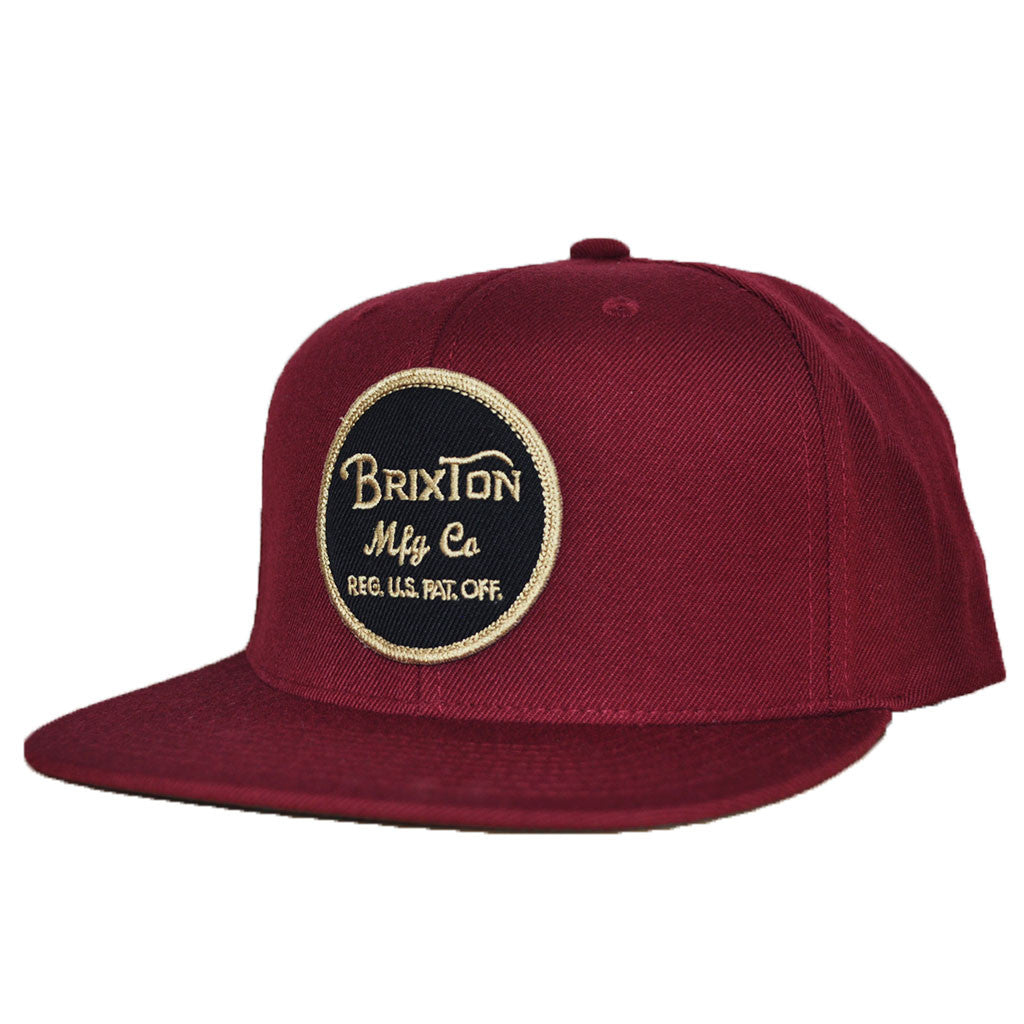 Brixton - Wheeler Men's Snapback Hat, Burgundy - The Giant Peach