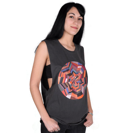 OBEY x DeeDee Cheriel - Omnipotence Women's Moto Tank, Dusty Black - The Giant Peach