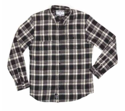 REBEL8 - WWD Men's Flannel Shirt, Grey - The Giant Peach